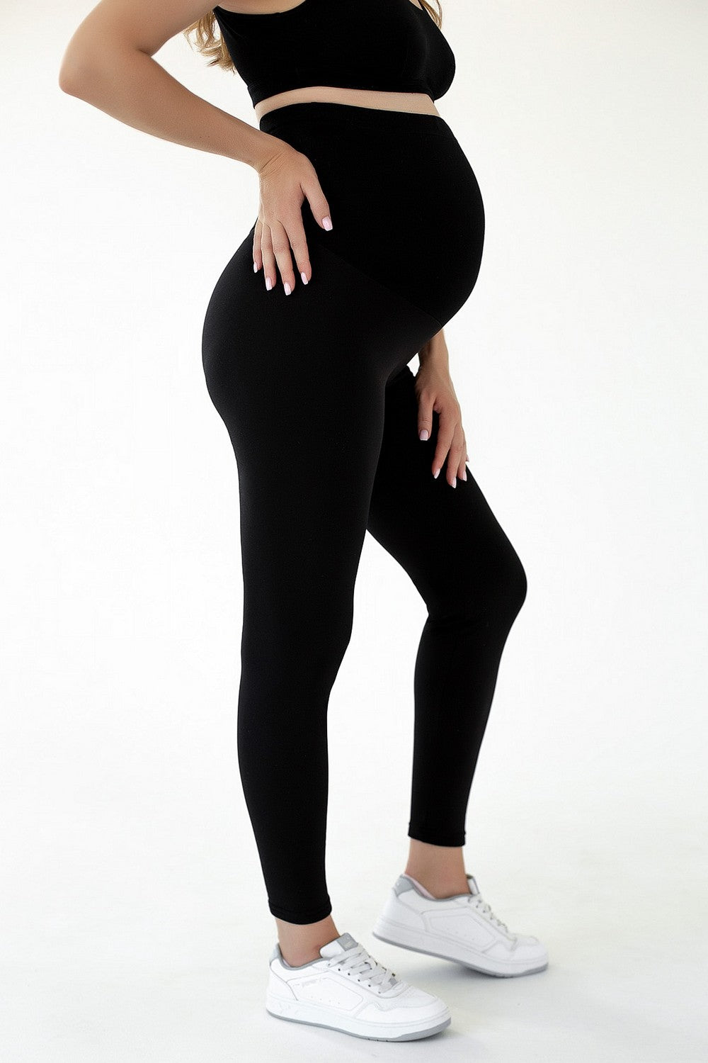 Утеплені легінси для вагітних 646 black