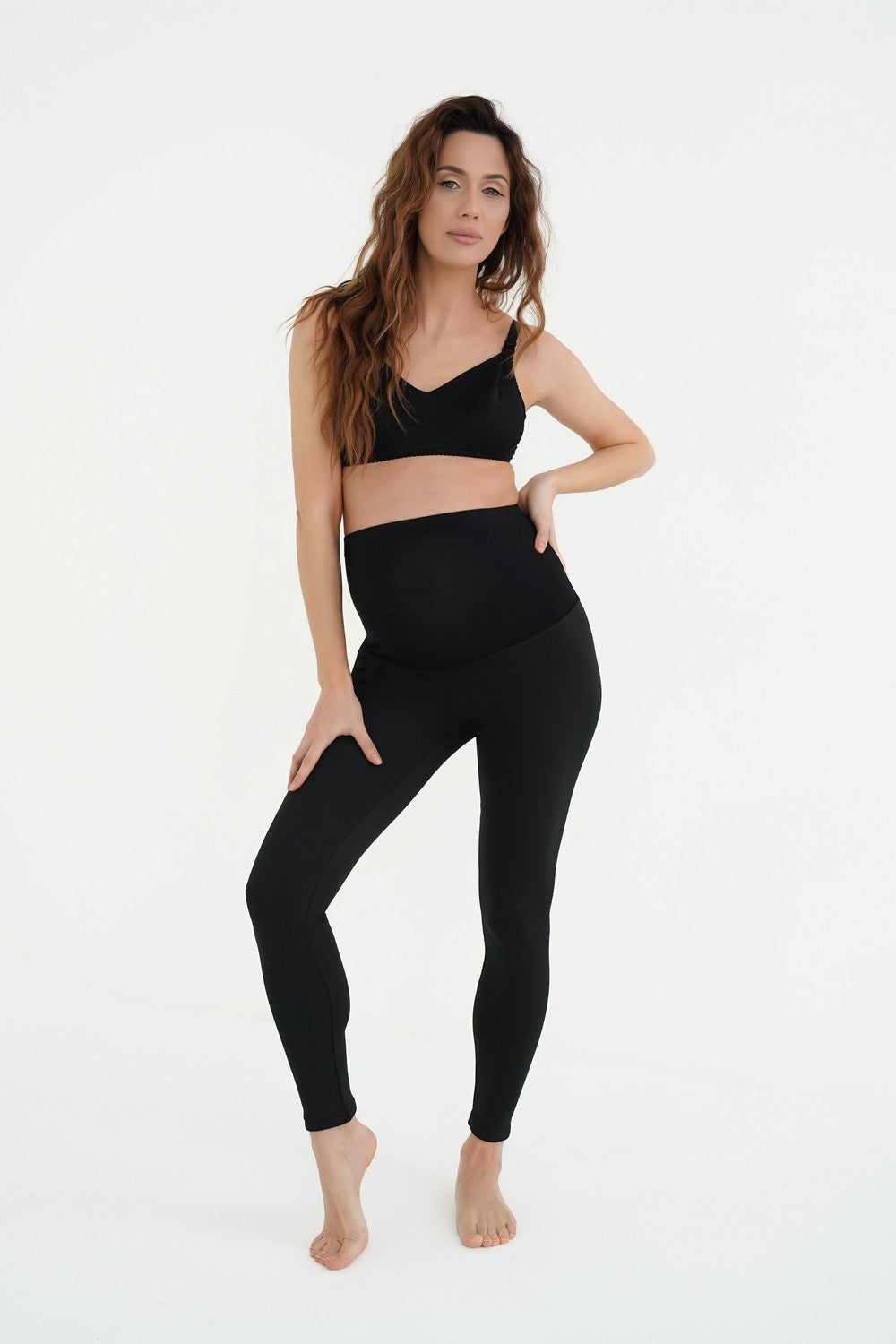 Легінси на флісі для вагітних 670 black