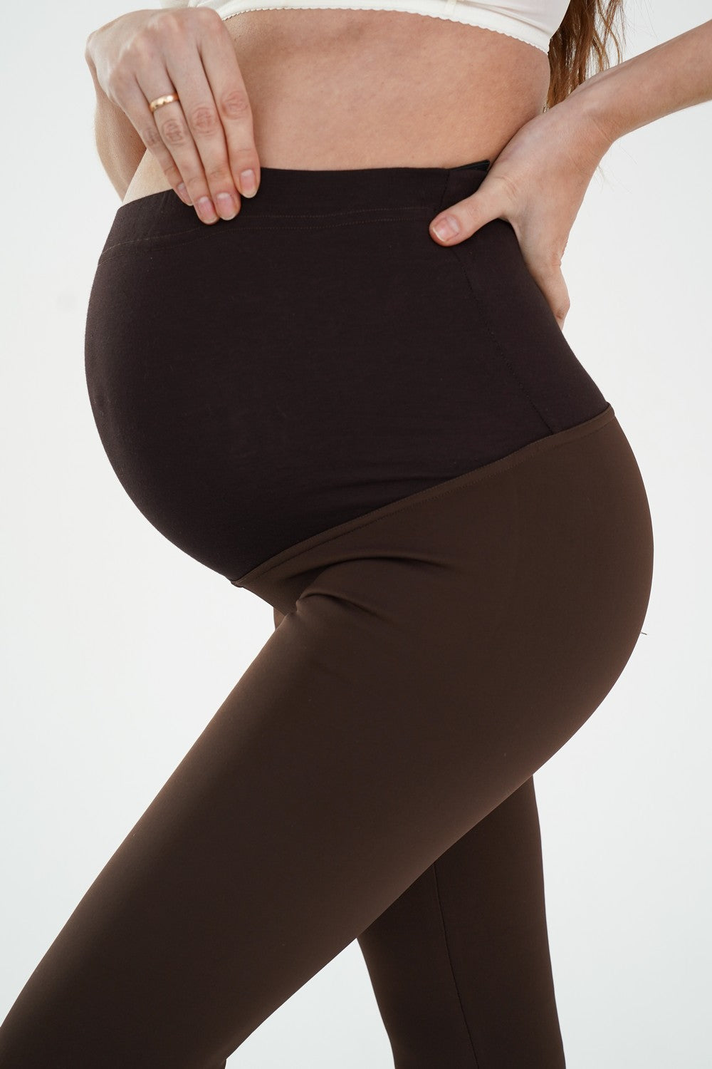 Легінси на флісі для вагітних 670 chocolate