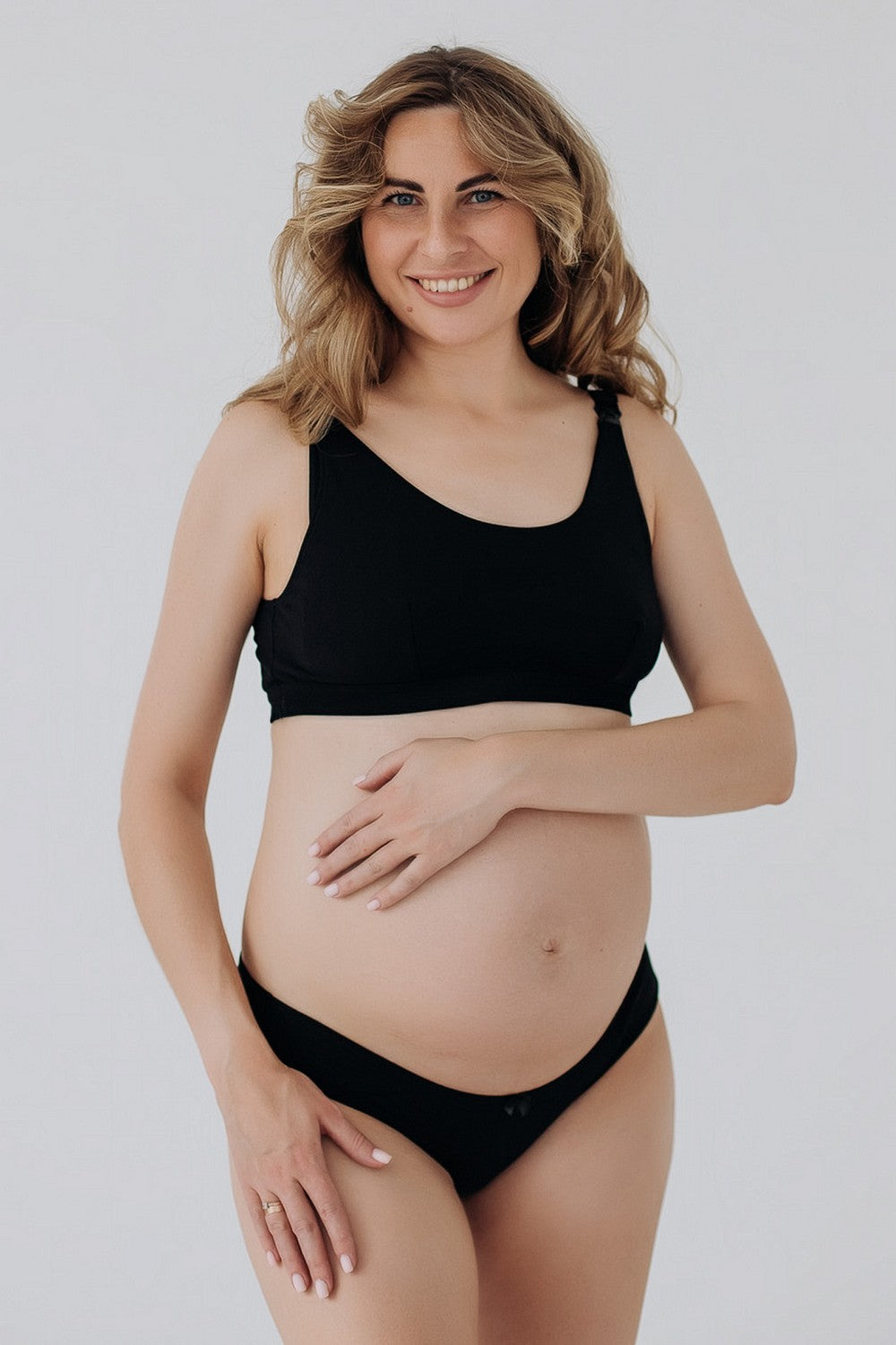 Хлопковый топ для кормящих мам 822 black