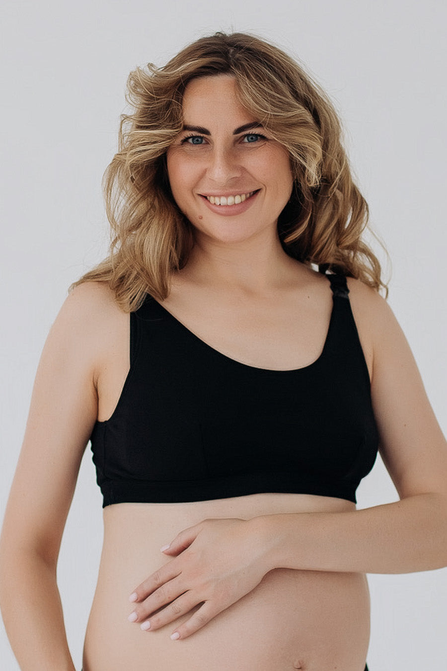 Бавовняний топ для годуючих мам 822 black