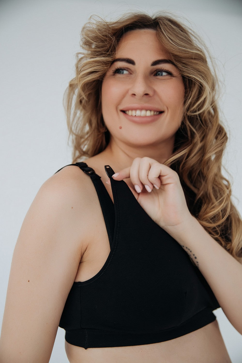 Бавовняний топ для годуючих мам 822 black