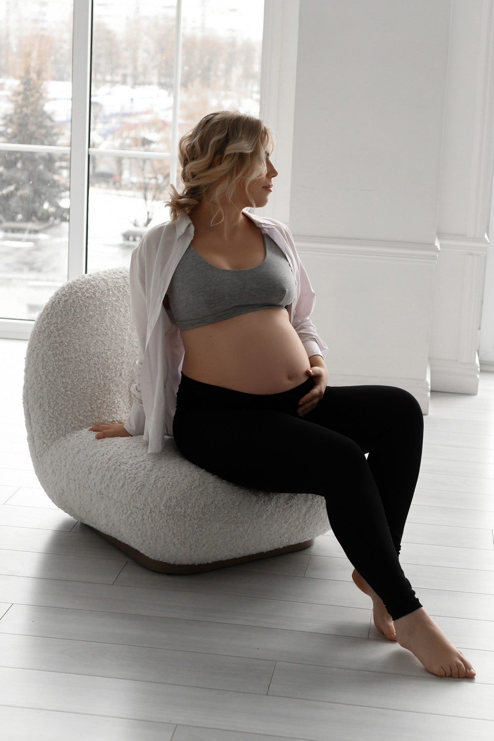 Хлопковые леггинсы для беременных 635