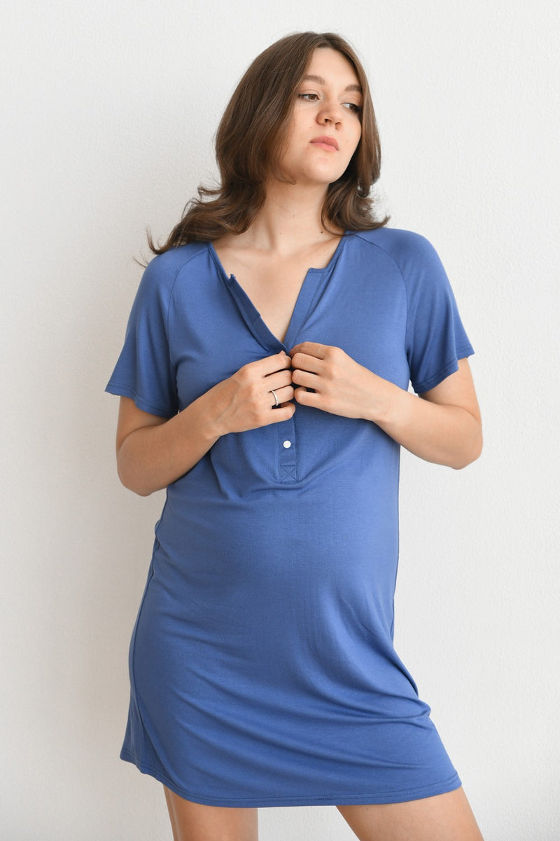 Ночная сорочка для беременных и кормящих мам Lazy 24190 indigo
