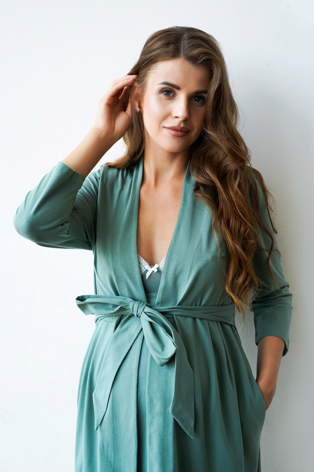 Халат для беременных и кормящих мам Rosemary 25310 green