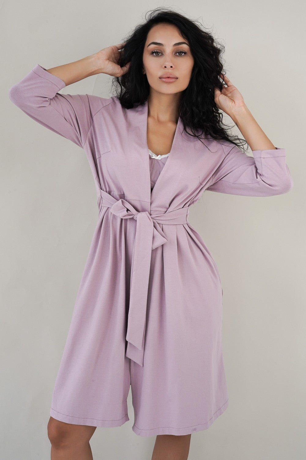 Трикотажний халат для вагітних 25310 Rosemary amethyst