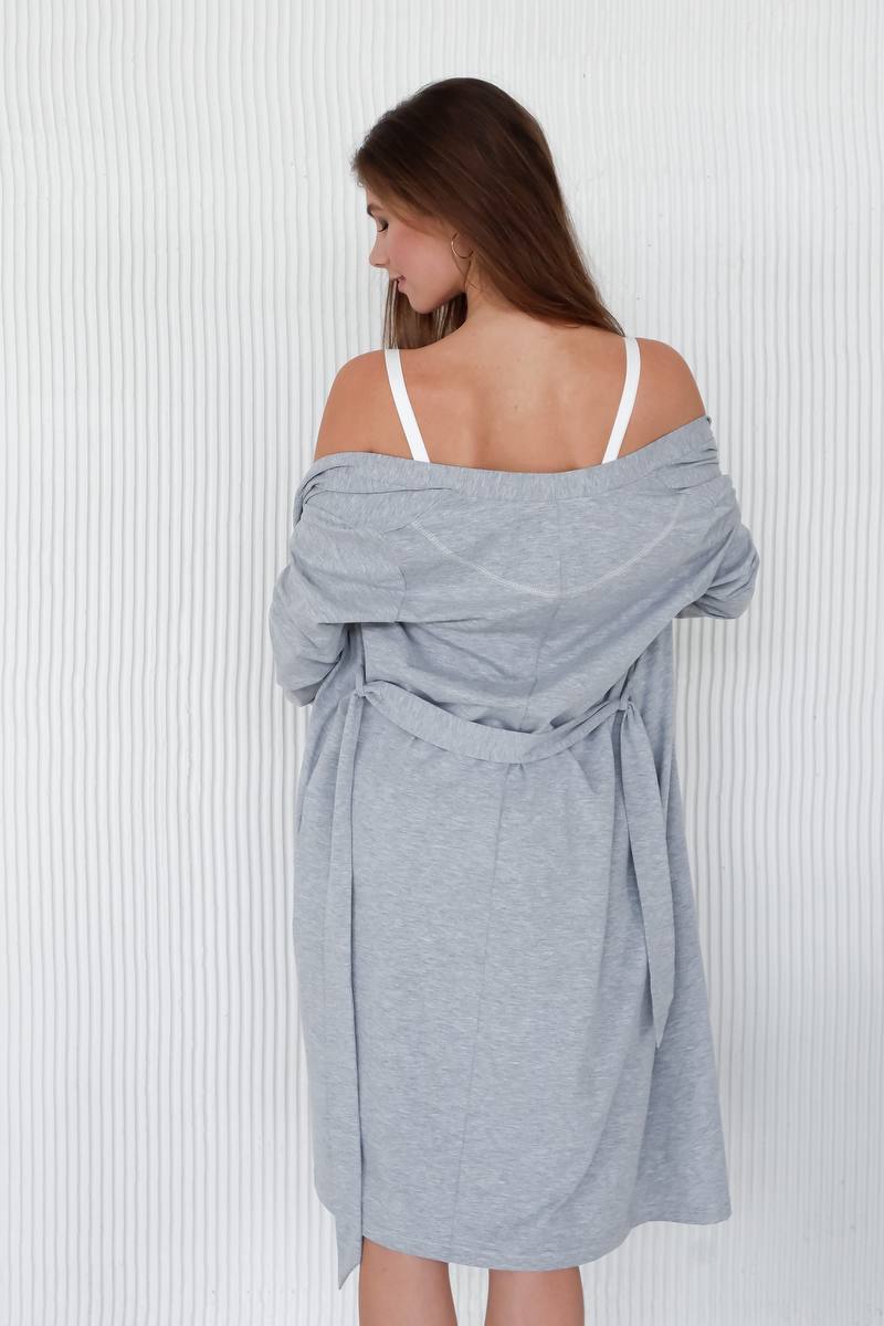 Трикотажный халат для беременных 25314 La Rose gray