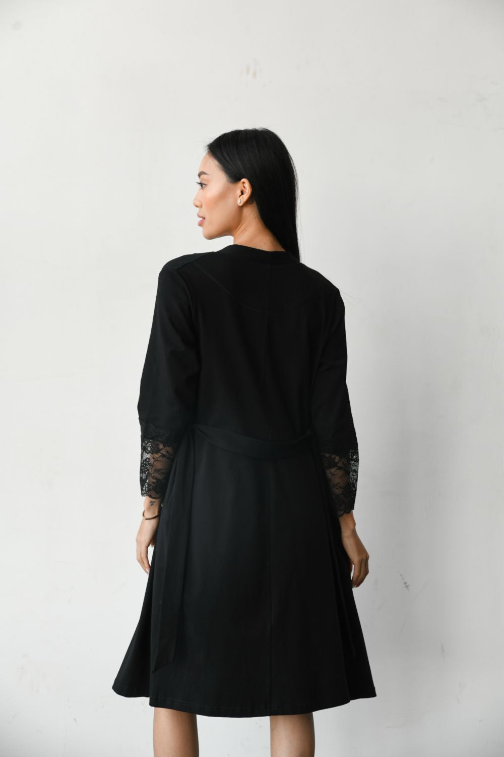 Хлопковый халат для беременных и кормящих мам 25318 black