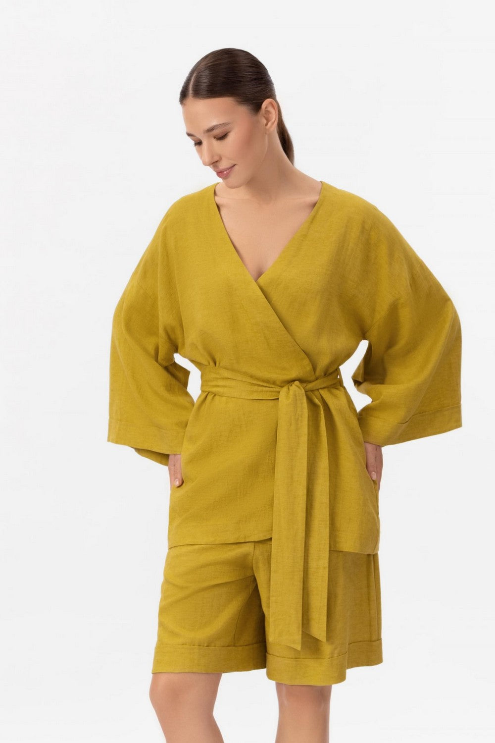 Коротка блуза-кімоно BR26-02-SK Shiny Linen Marc & Andre