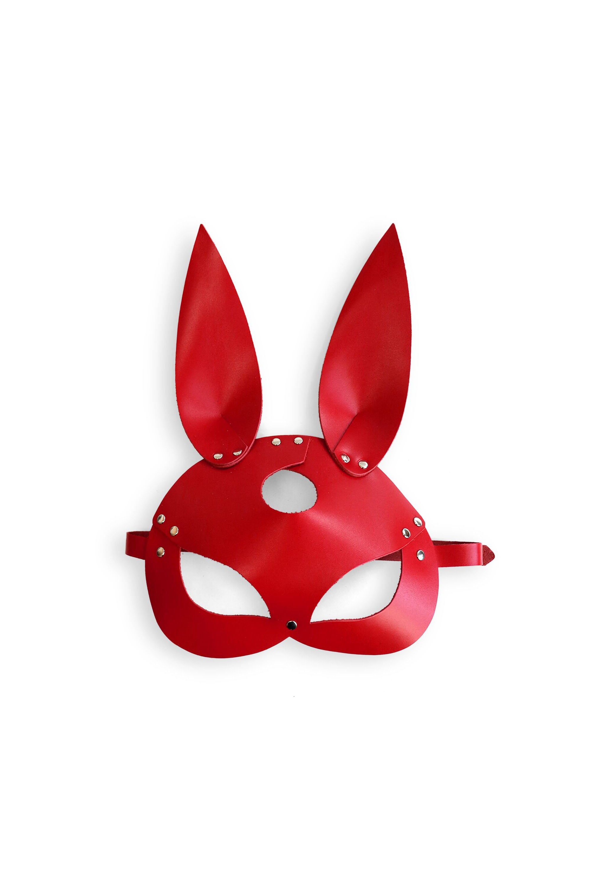 Кожаная маска Bunny red SO9645