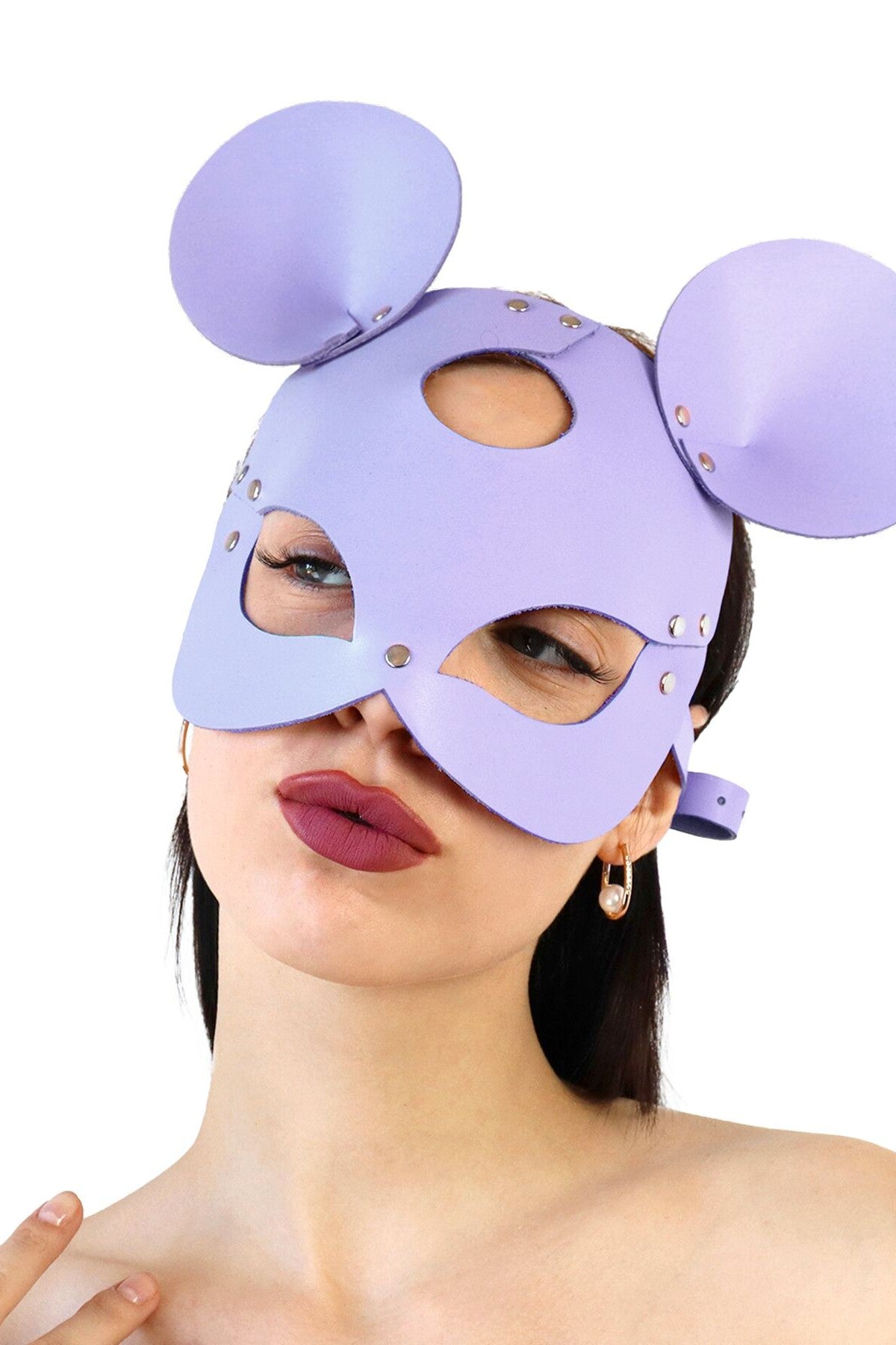 Кожаная маска Mouse lavender SO9653