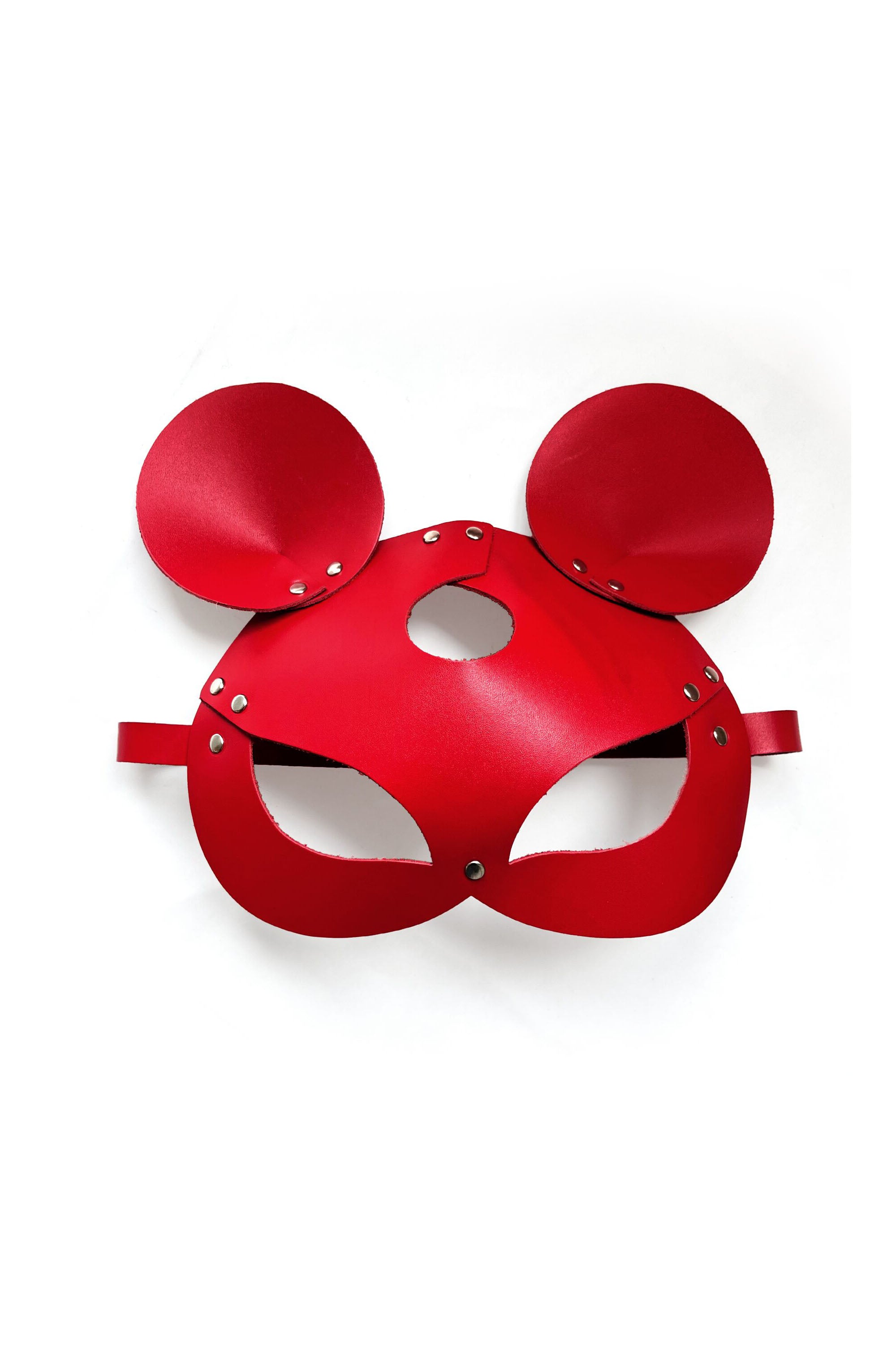 Кожаная маска Mouse red SO9650