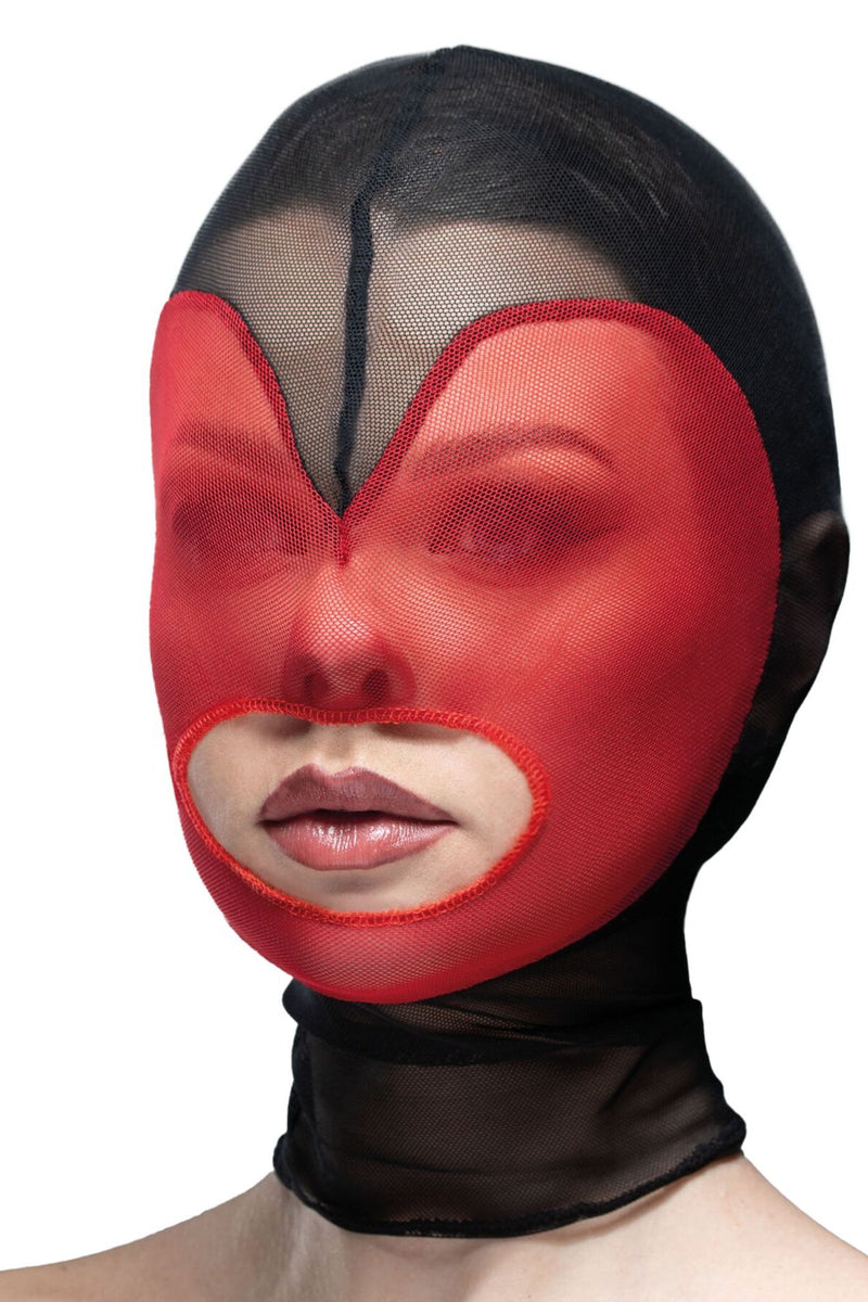 Маска-сетка с открытым ртом Hearts Mask black/red