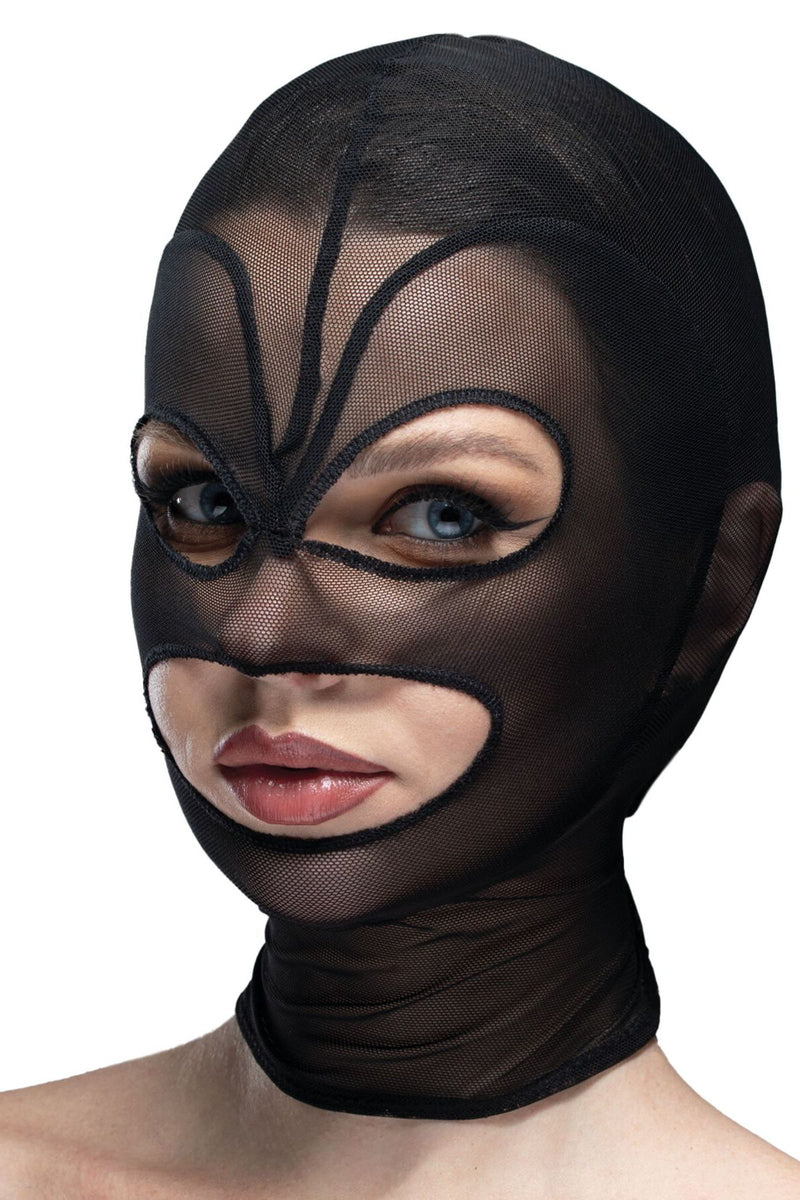 Маска-сетка с открытым ртом и глазами Hearts Mask black/black