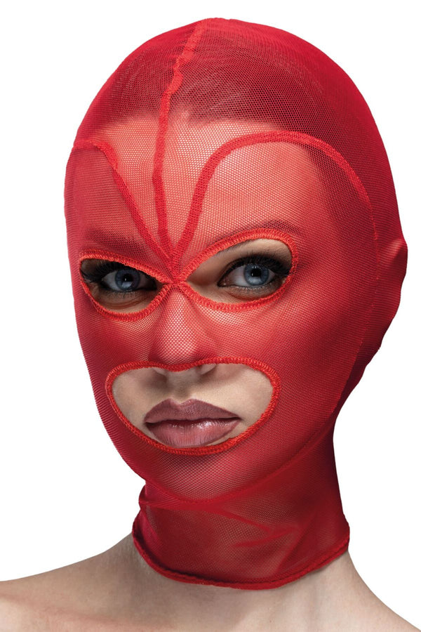 Маска-сетка с открытым ртом и глазами Hearts Mask red/red