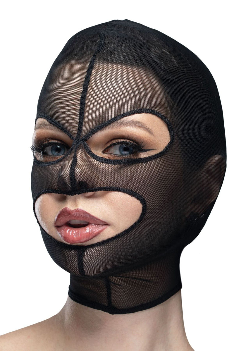 Маска-сетка с открытым ртом и глазами Mask black