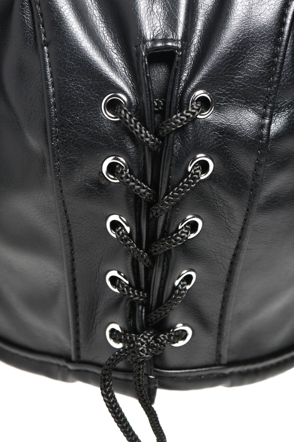 Маска з рогами Dungeon Demon Bondage Mask with Horns black Master Series шнурівка