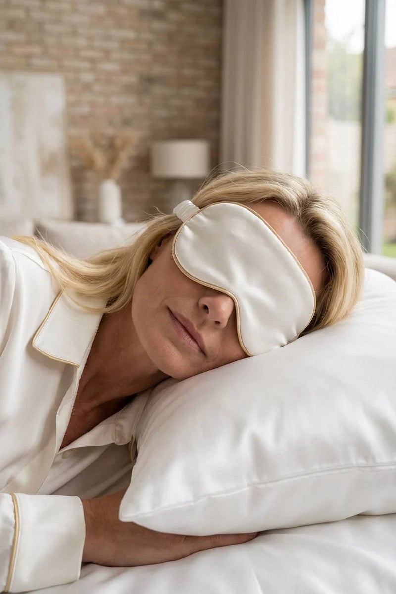 Шелковая маска для сна 250000-50 Silk ivory/caramel