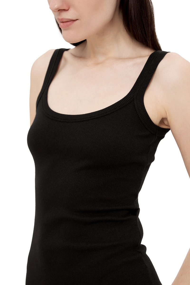 Майка в рубчик L044r black