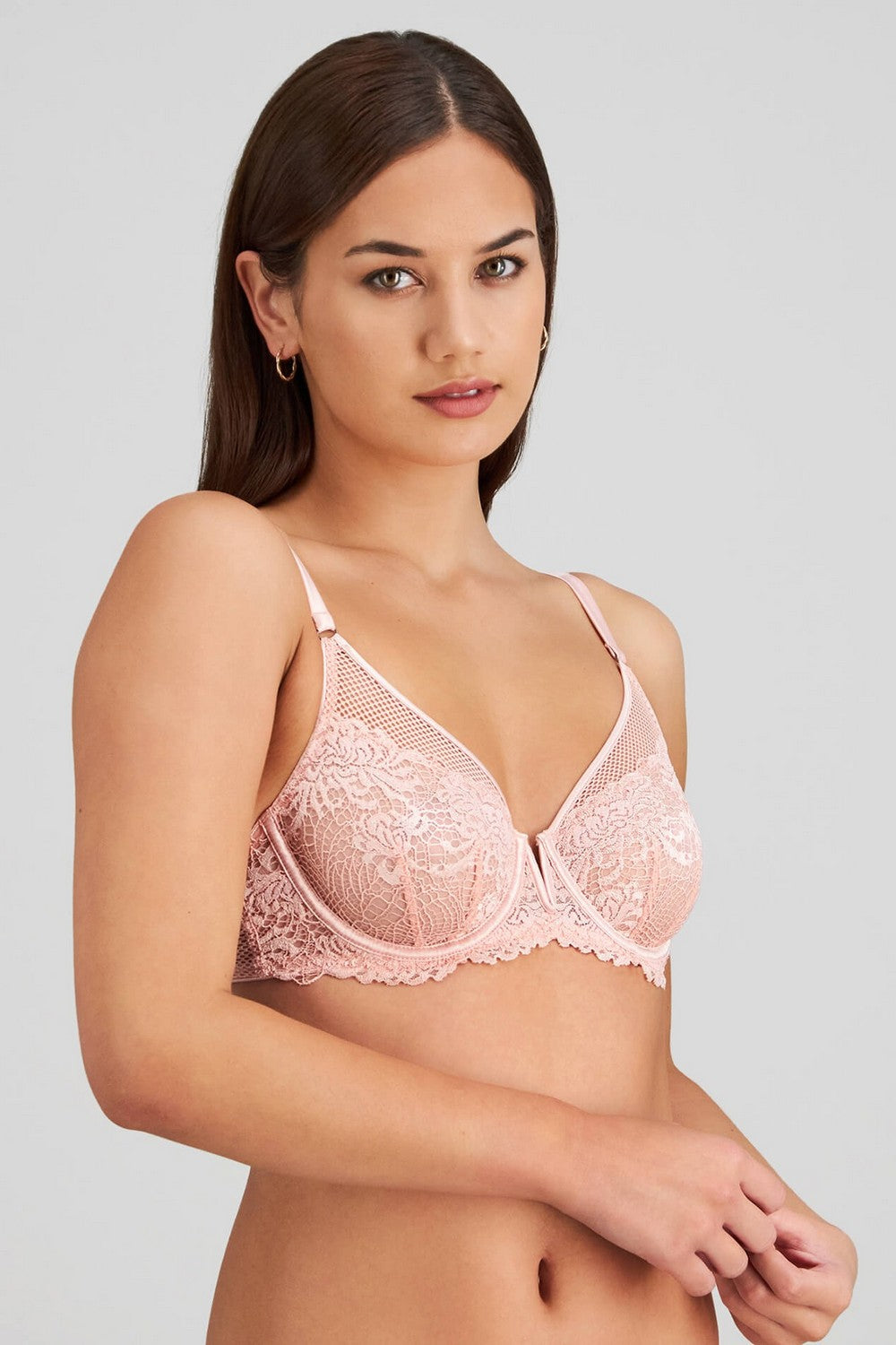 Кружевной бюстгальтер на косточках 202066 Adoration rose silver