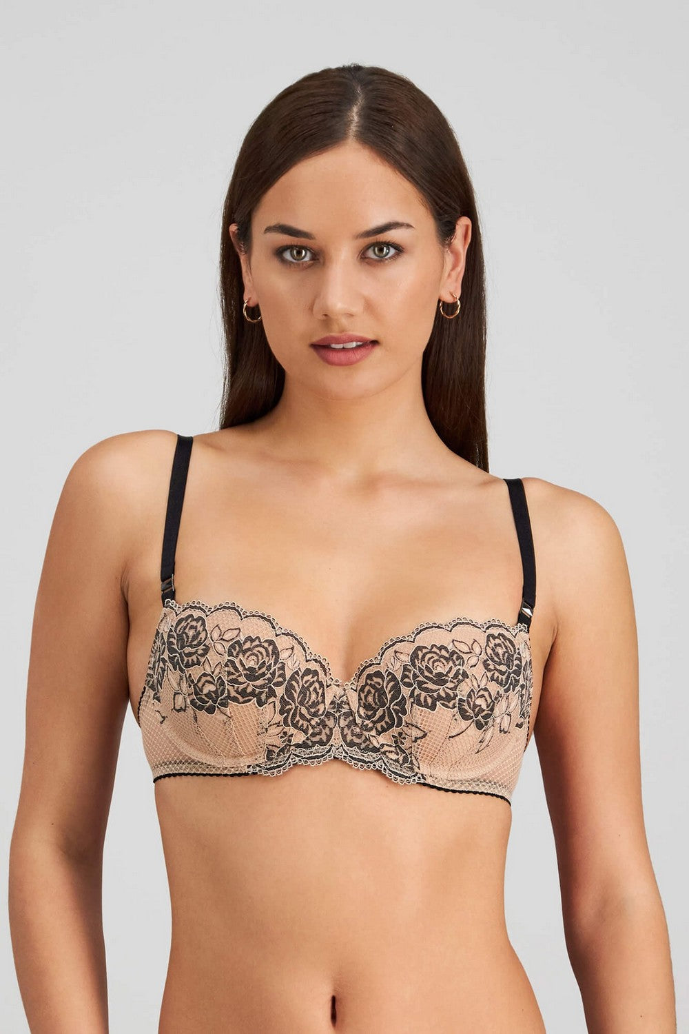 Уплотненный бюстгальтер балконет 232064 Everlasting Love cameo/black