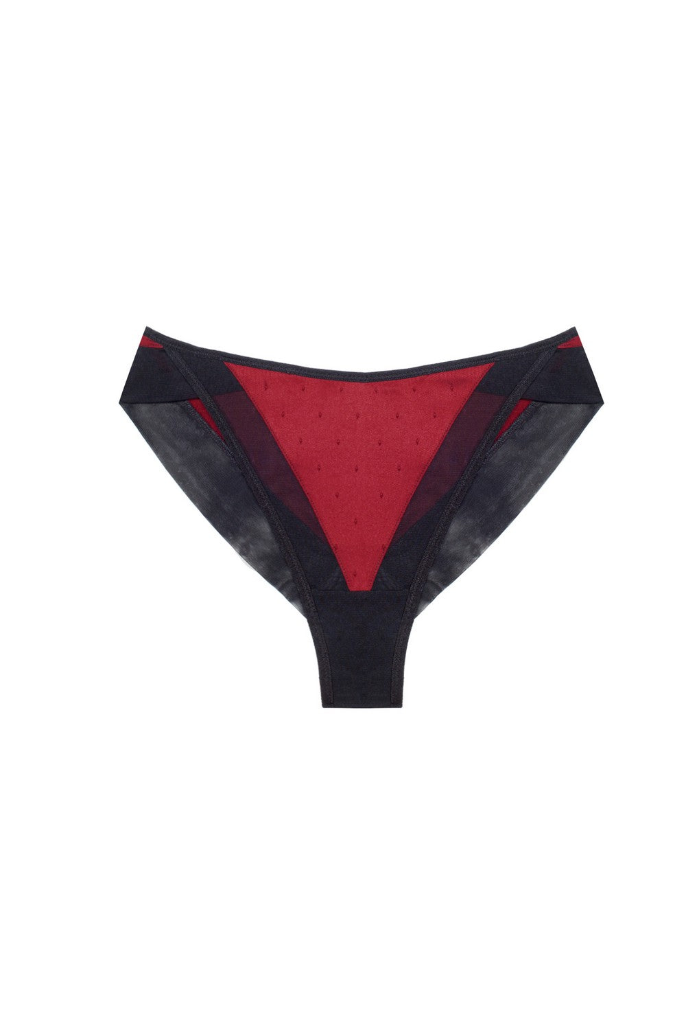 Трусики бразилиана с микросеткой 6243 burgundy/black