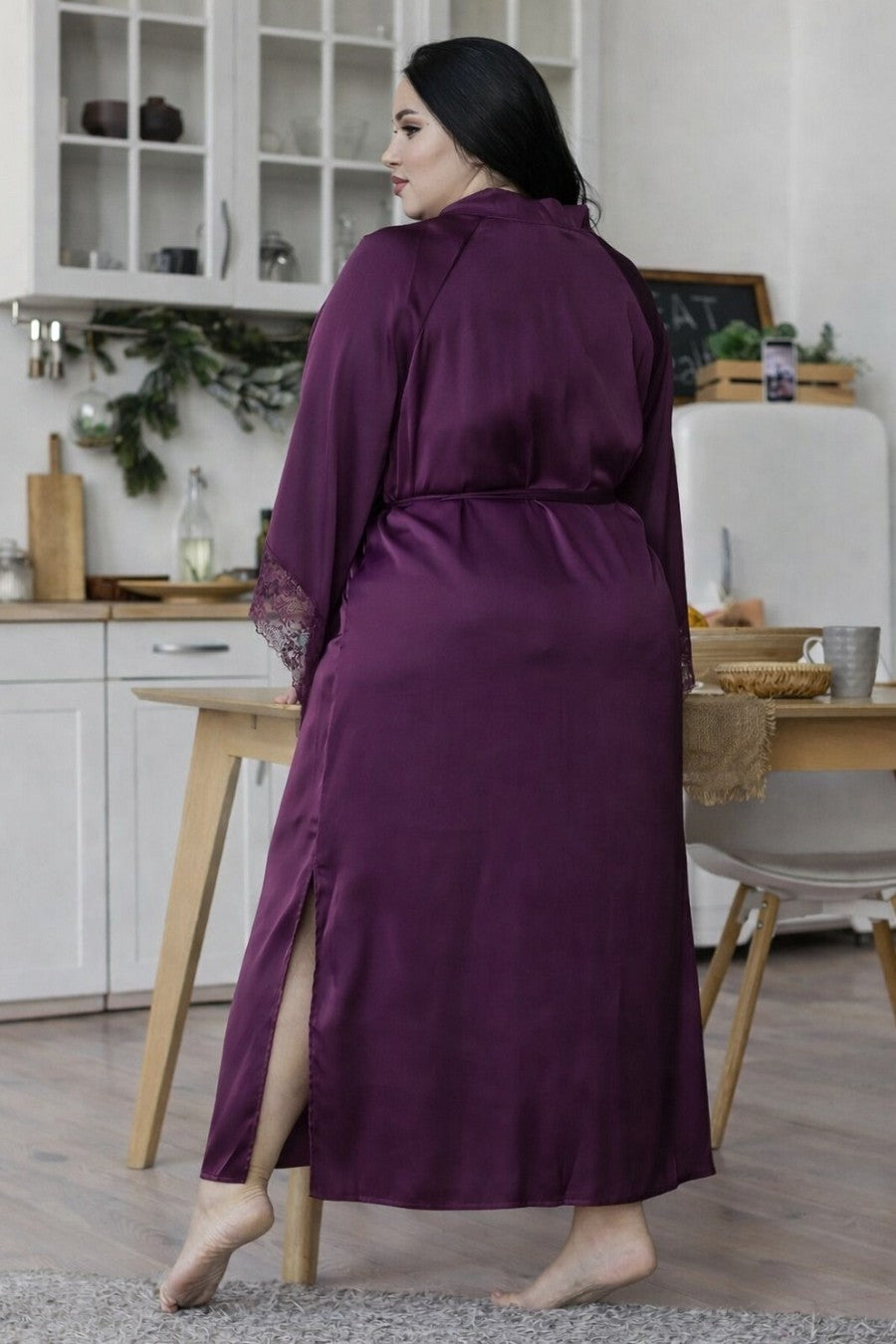 Шовковий халат-кімоно Хсл195 plum