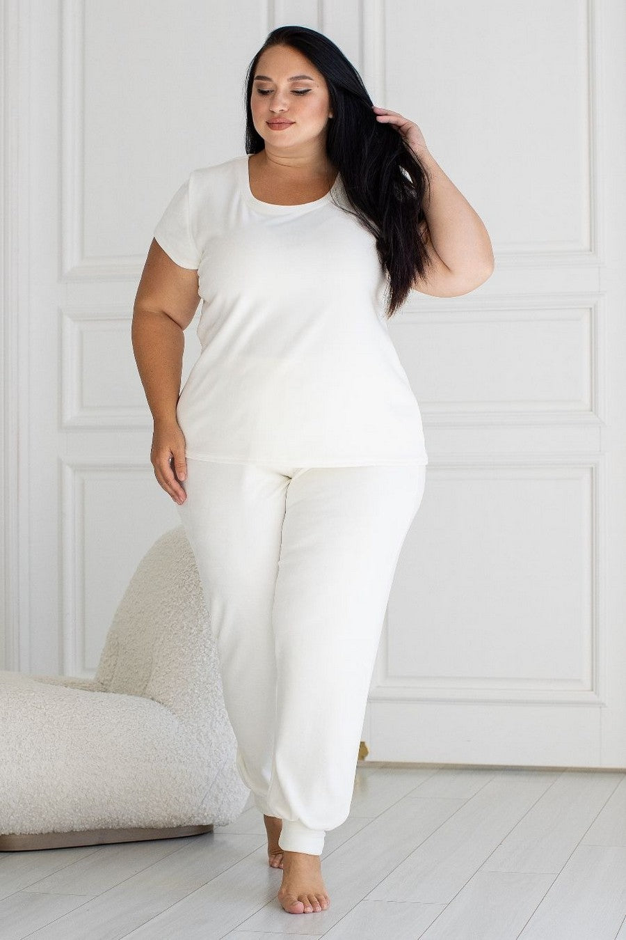 Домашній комплект з велюру Ка1580 ivory