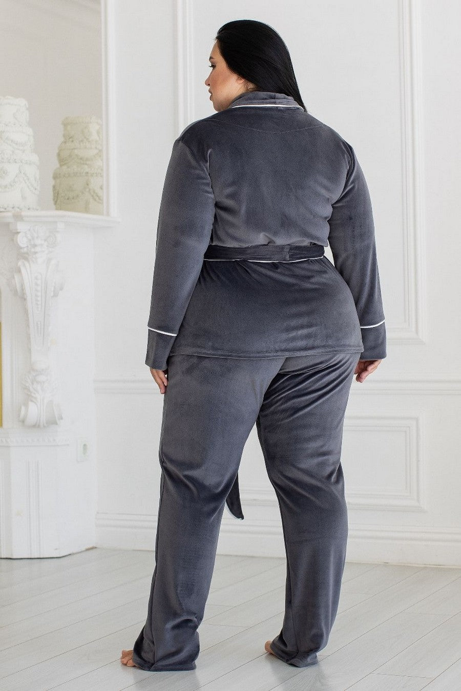 Велюровый домашний комплект Кг1424 graphite