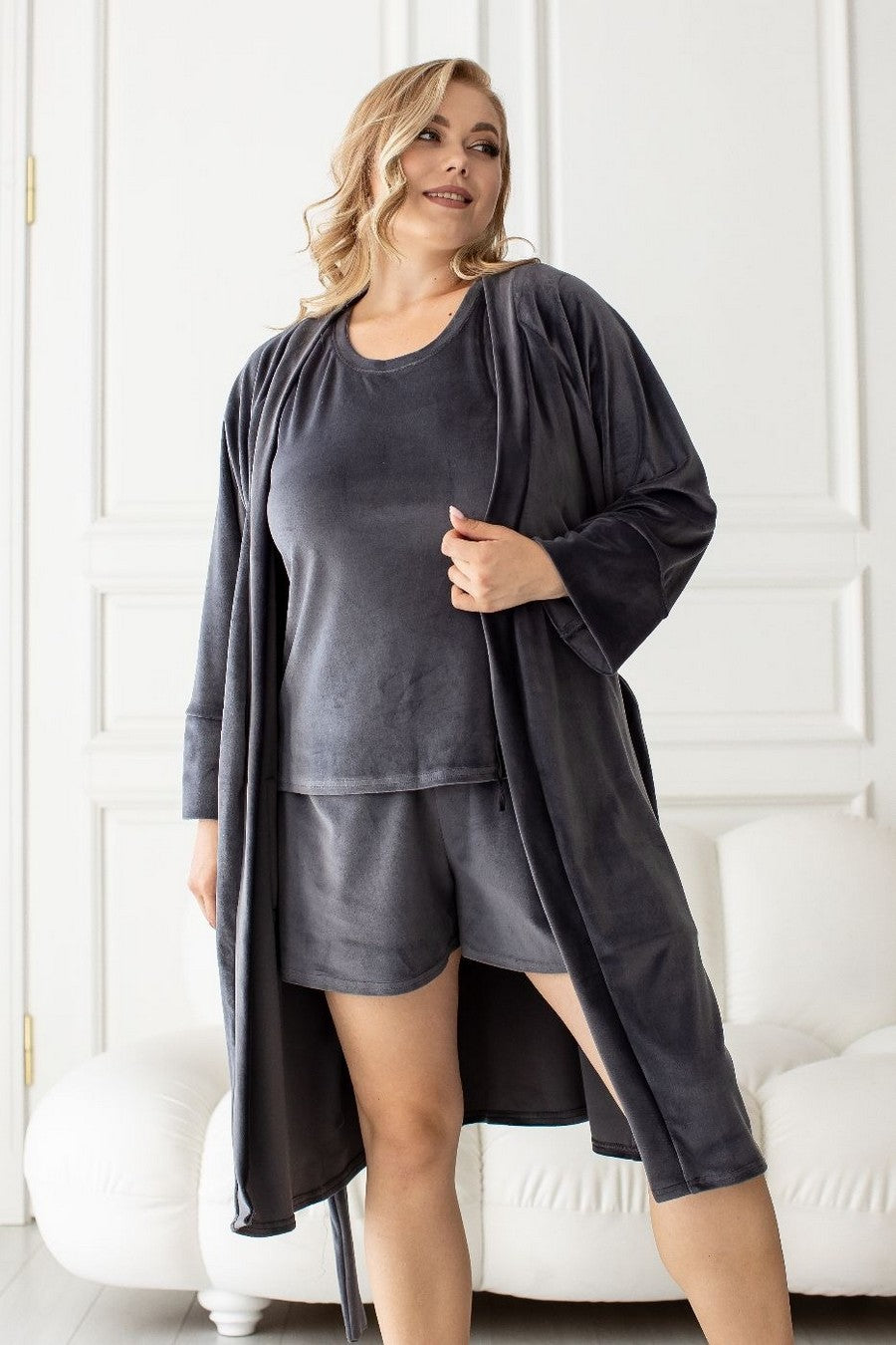 Домашний комплект с халатом Кг1550ш graphite
