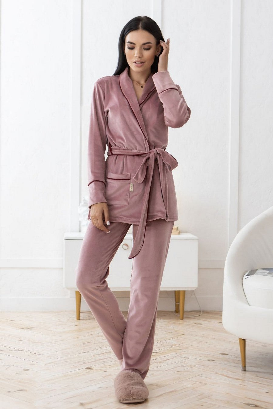 Велюровый домашний комплект Кп1424 rose purple