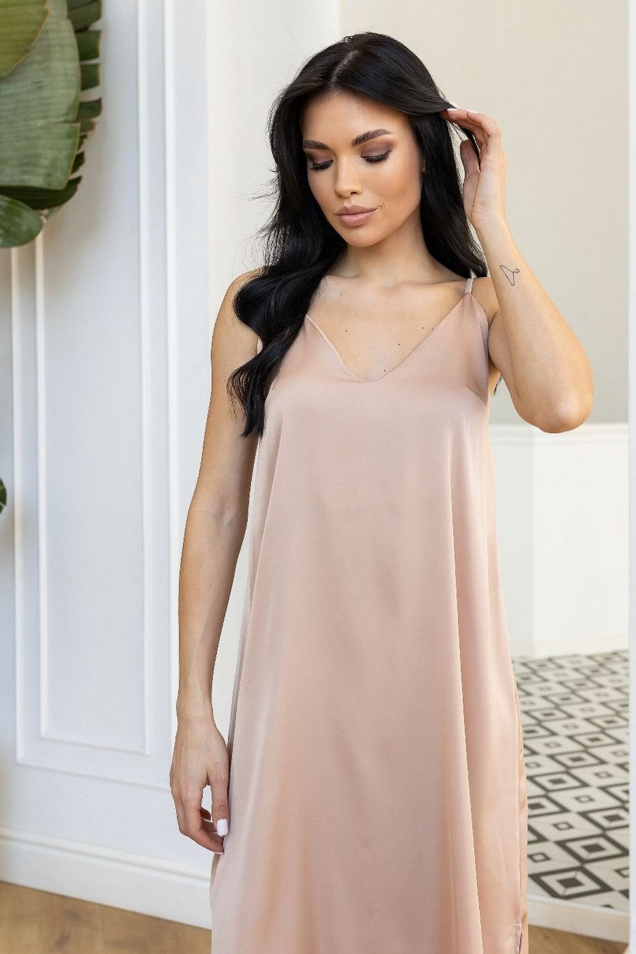 Длинная ночная сорочка Нб190 beige