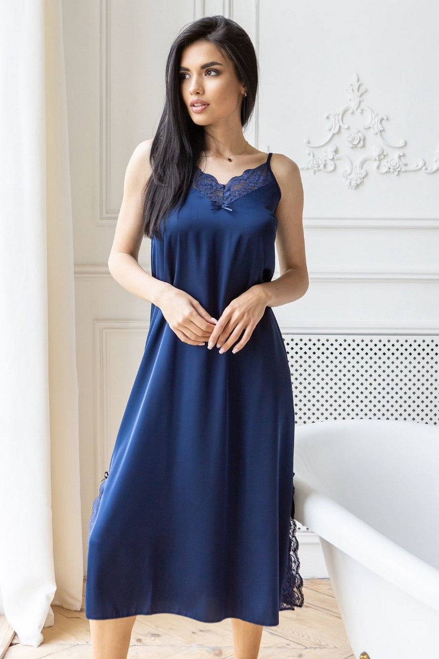 Длинная ночная сорочка Нс130 blue