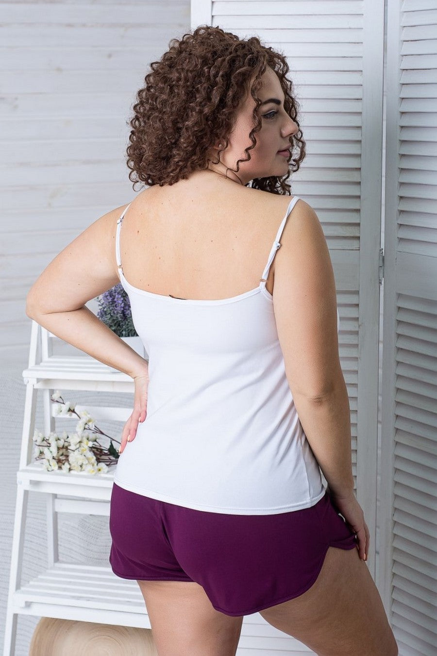 Хлопковая пижама с принтом П1100 plum