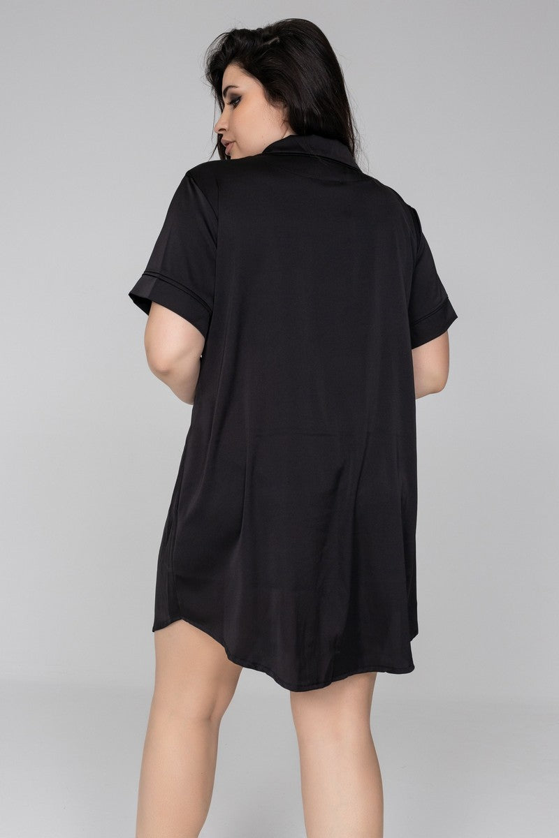 Ночная сорочка на пуговицах Р1485 black