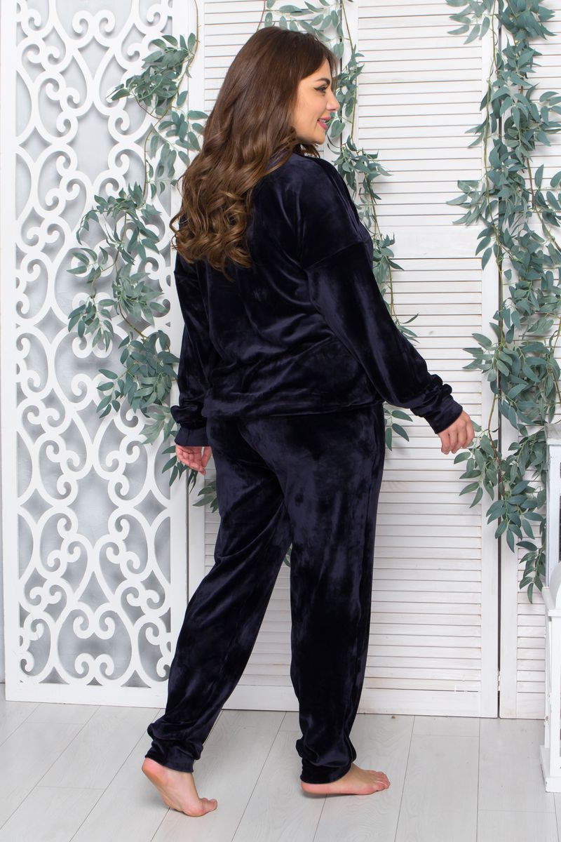 Пижама из велюра П1500 blue