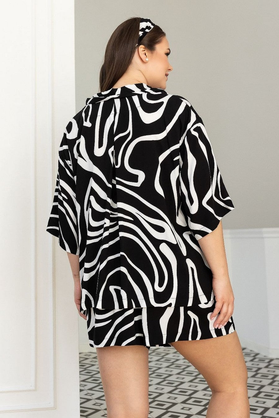 Бавовняна піжама з принтом П210 black