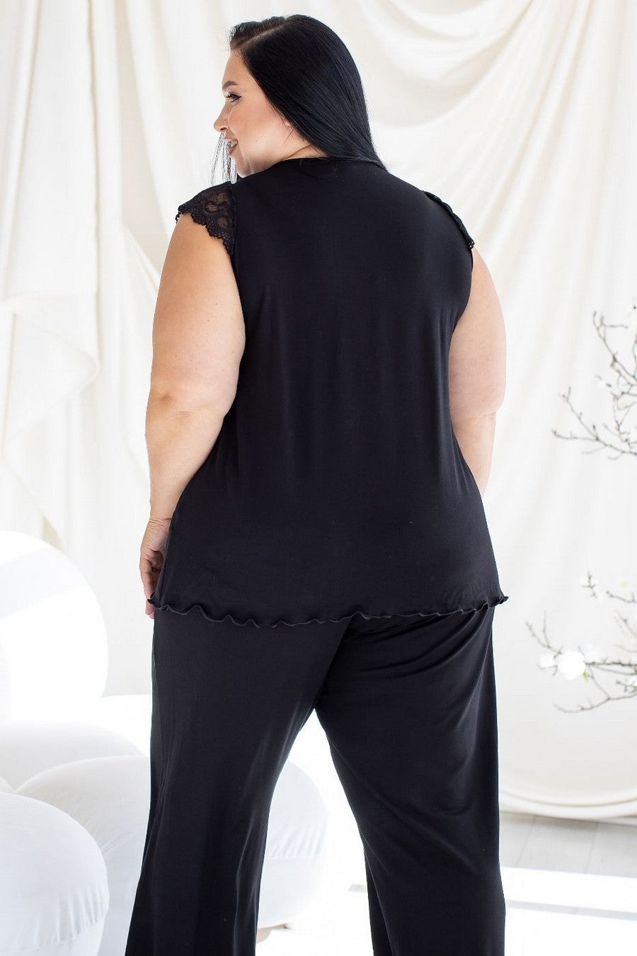 Пижама из вискозы с брюками Пч1280 black