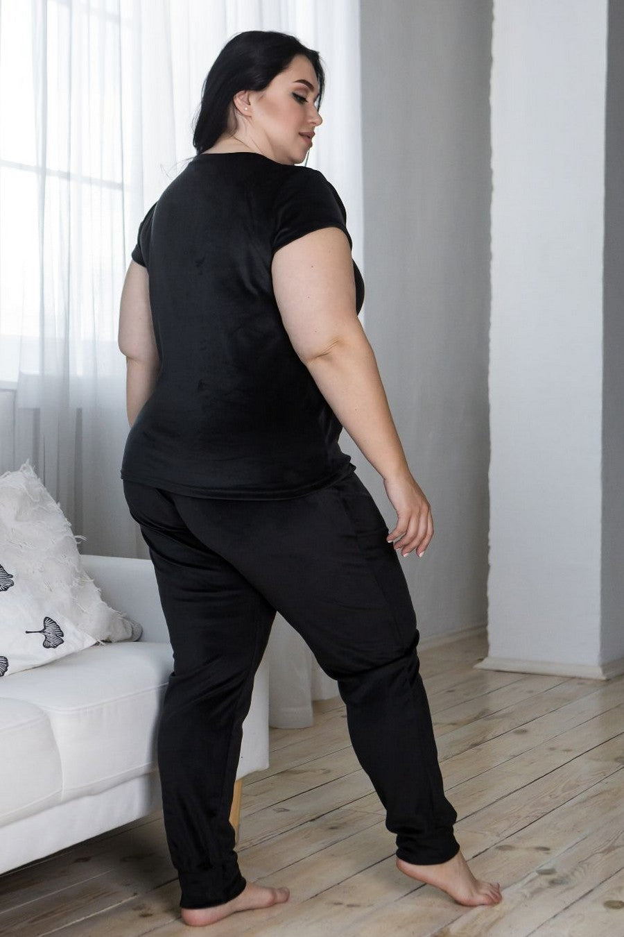 Велюровая пижама с брюками Пч1605 black