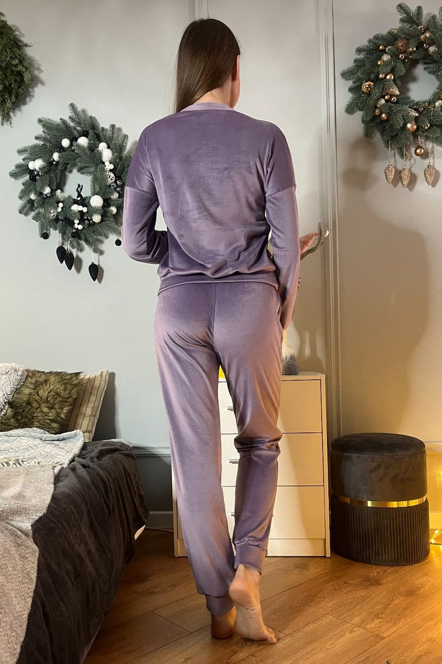 Пижама из велюра Пл1500 lavender