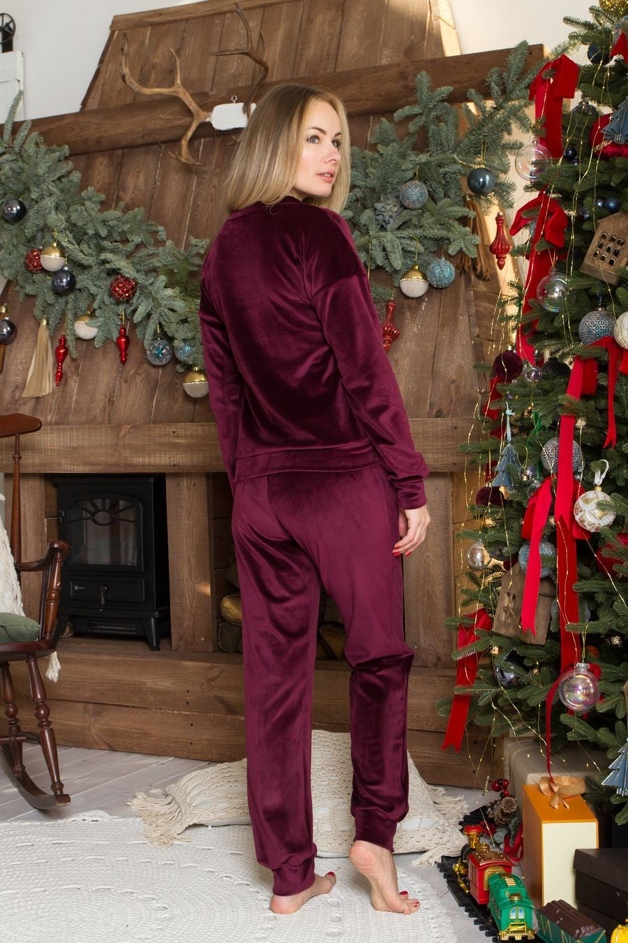 Пижама из велюра Псл1500 plum