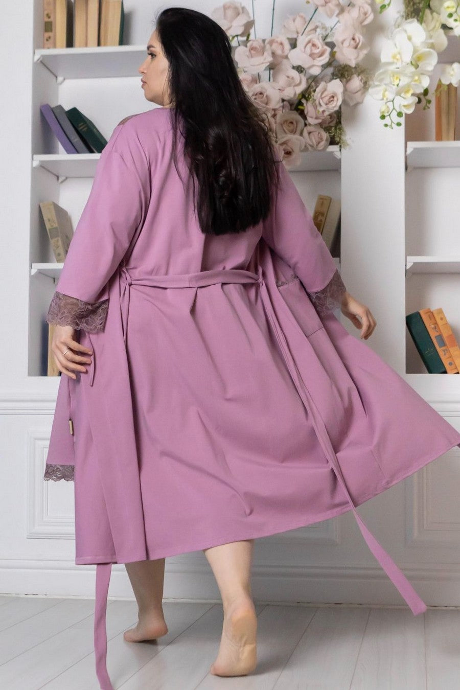 Халат из хлопка Хф1112 pale purple