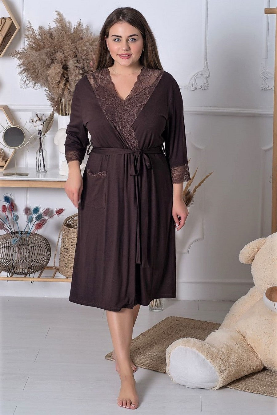 Халат из хлопка Хш1112 Brown