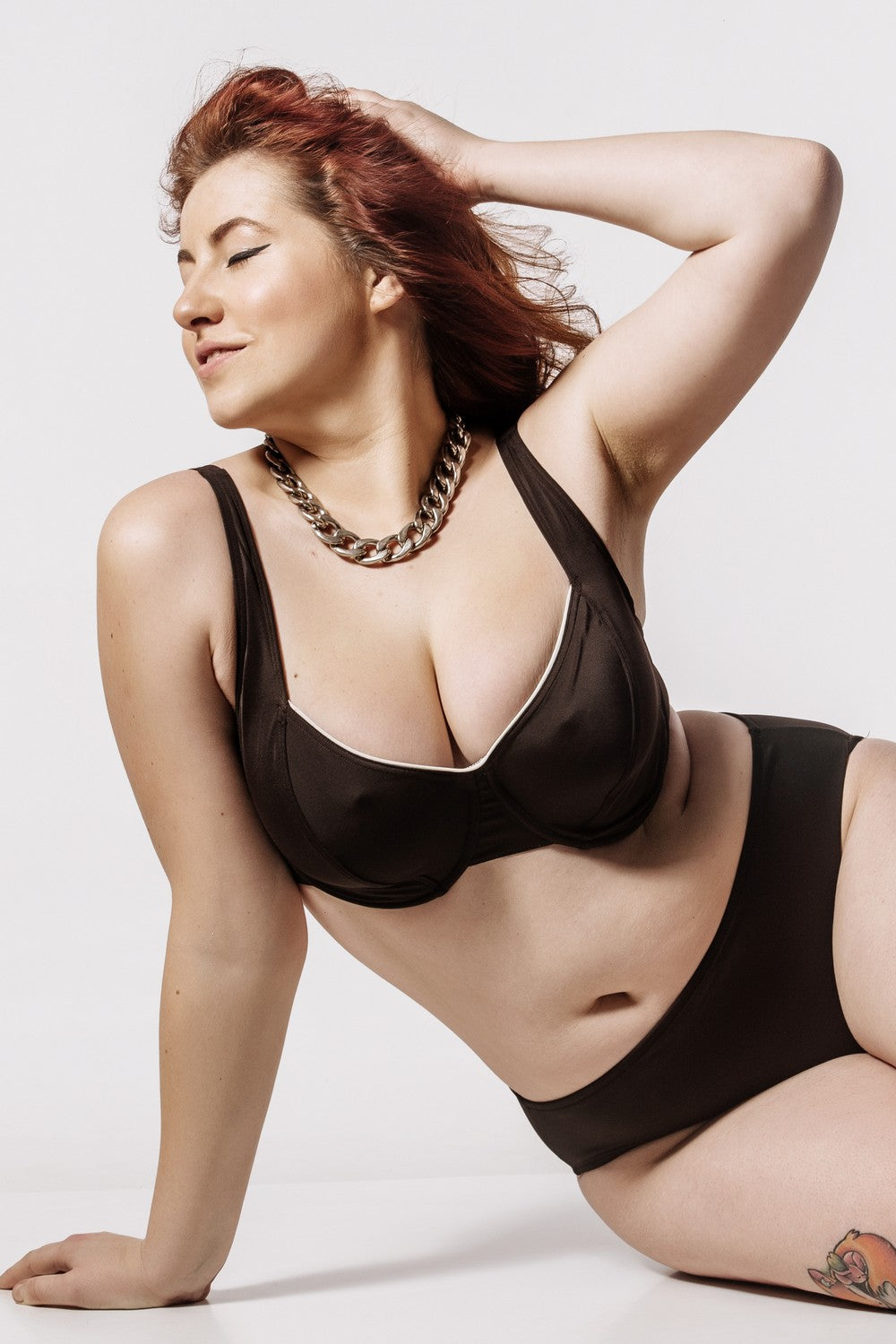 Раздельный купальник бикини для пышных форм 01.6012 brown