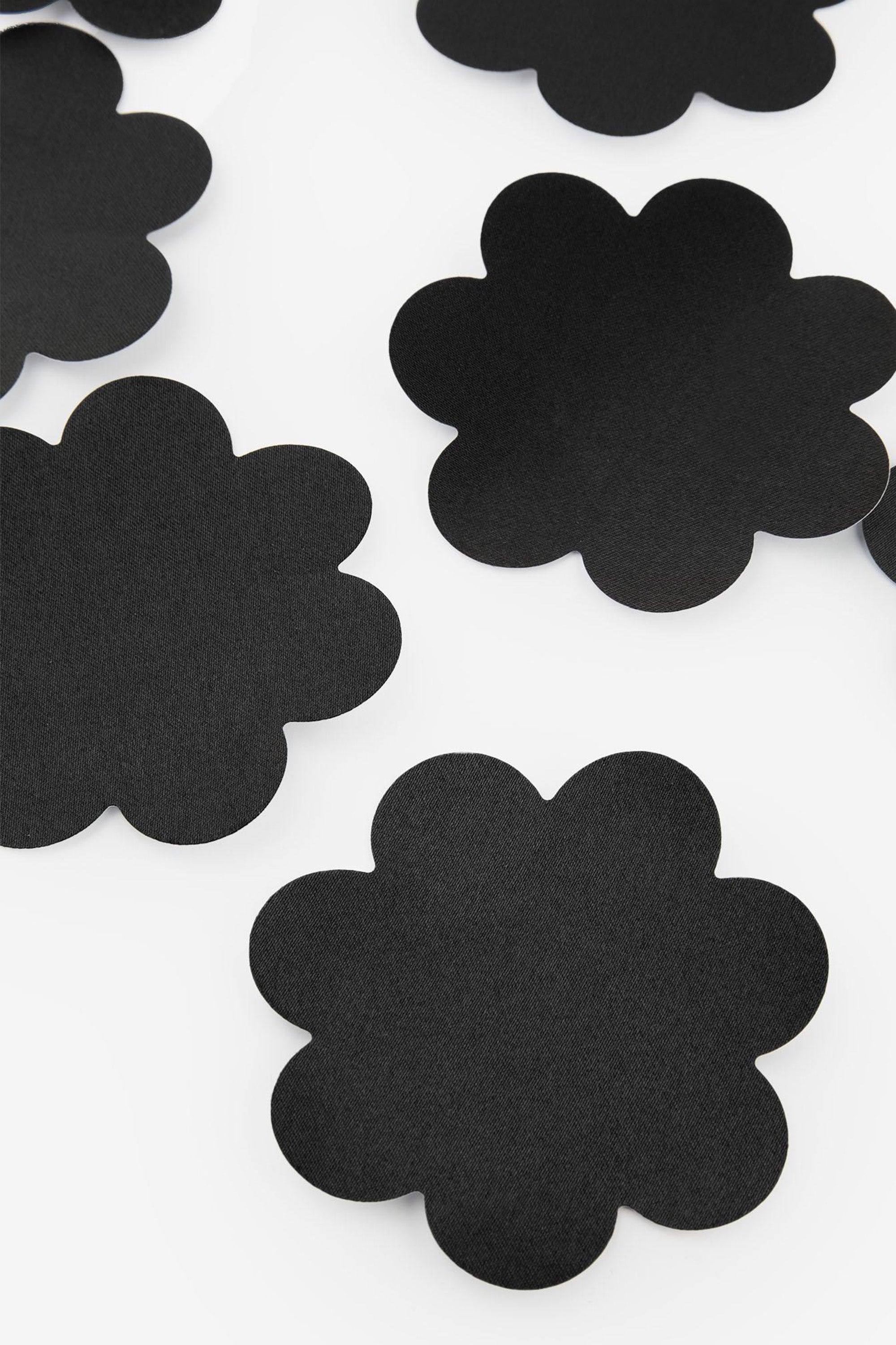 Накладки на грудь Satin Flower black (5 пар)