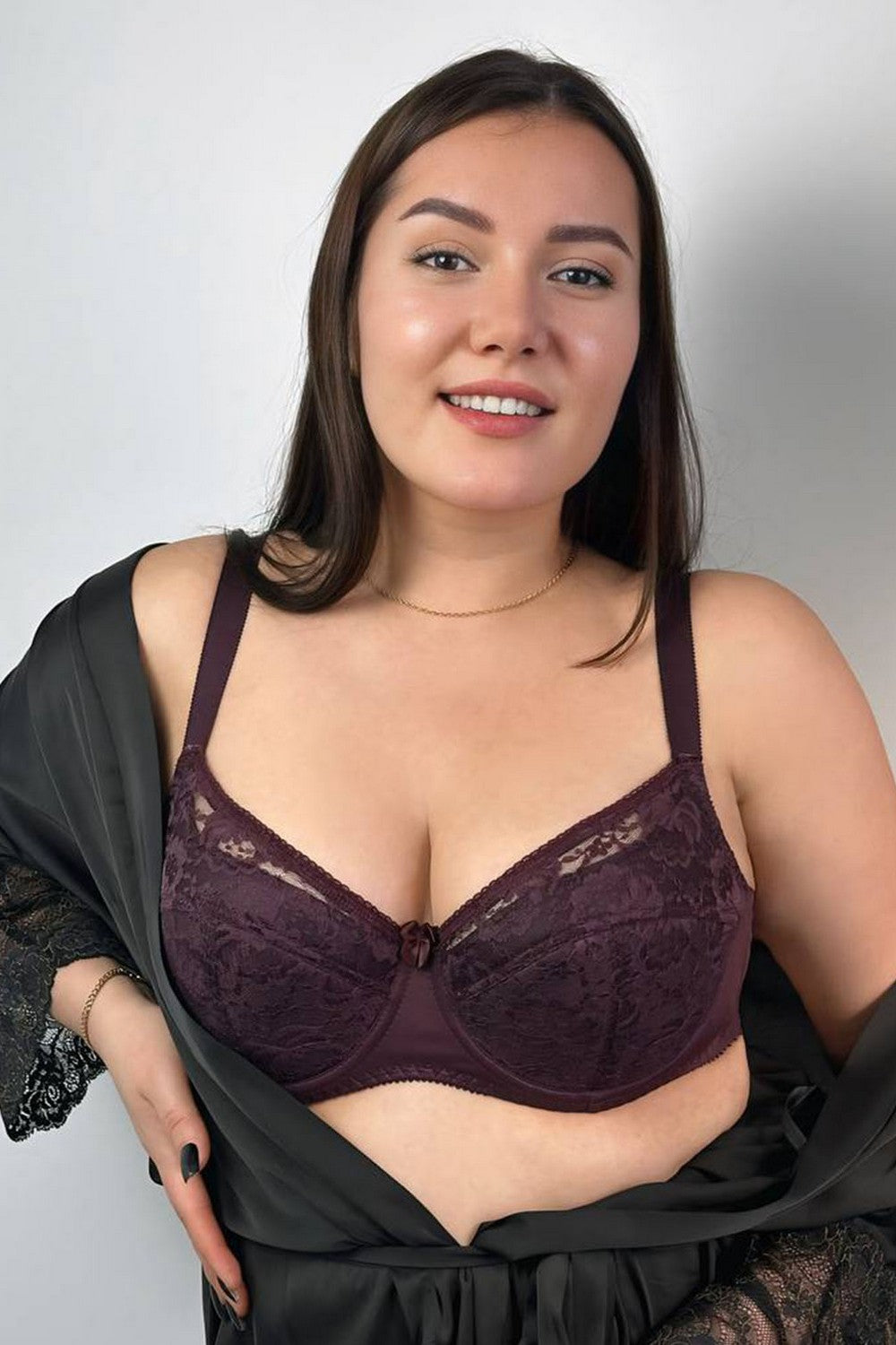 Уплотненный бюстгальтер из кружева 250811 Classic plum