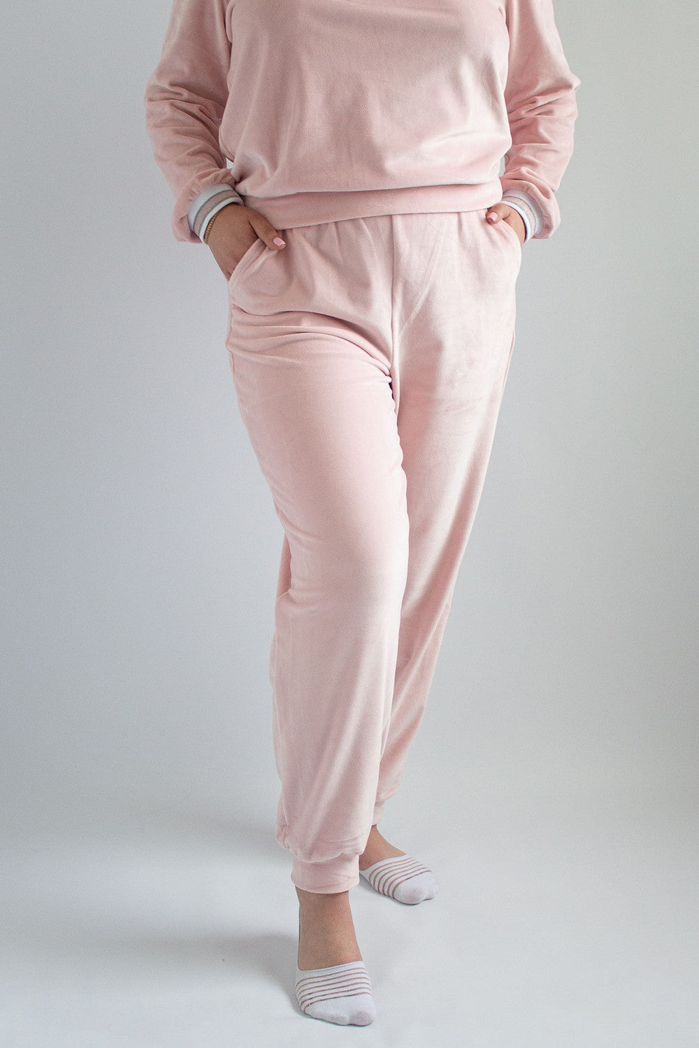 Велюровая пижама с брюками Geri Home rose powder