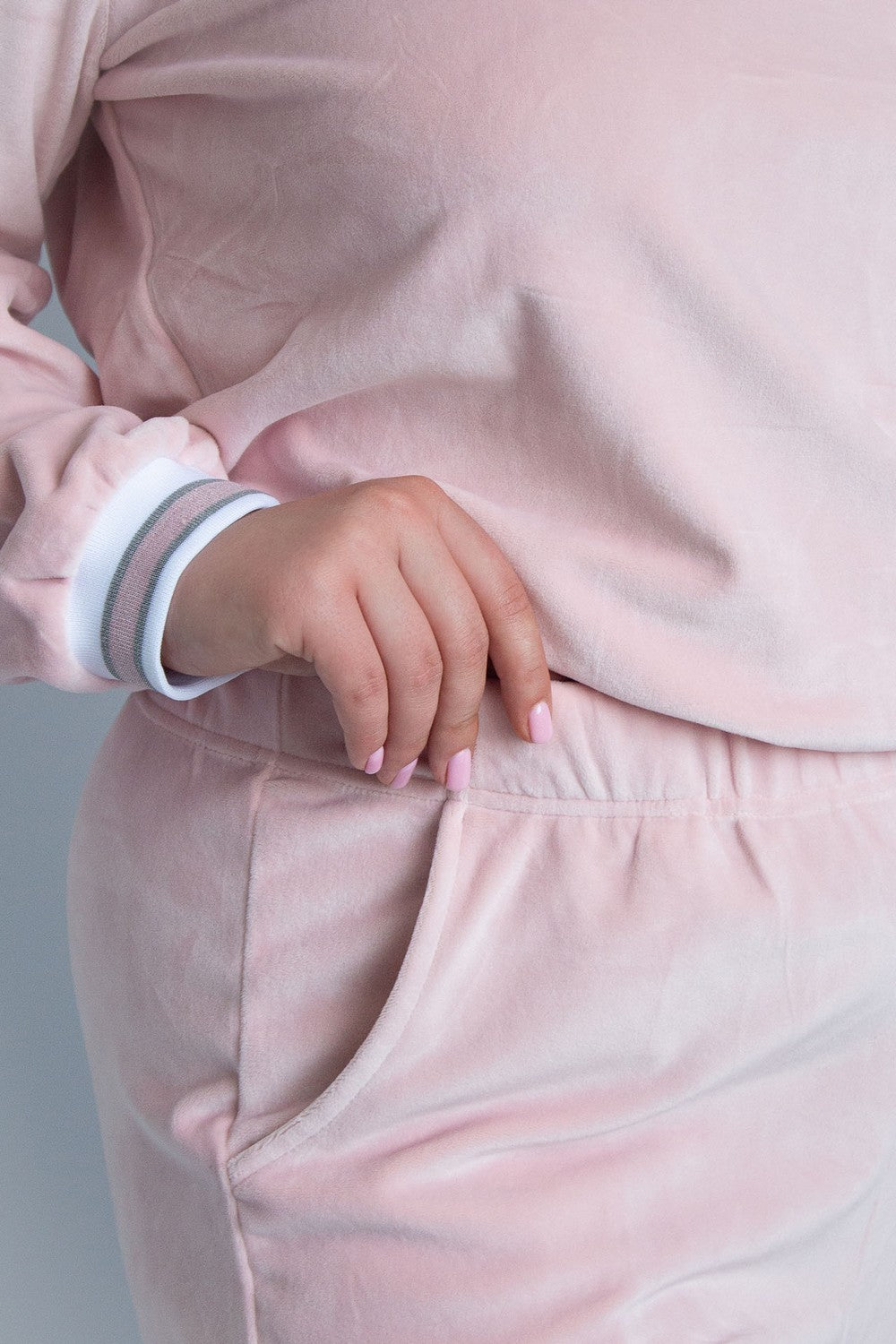 Велюрова піжама зі штанами Geri Home rose powder