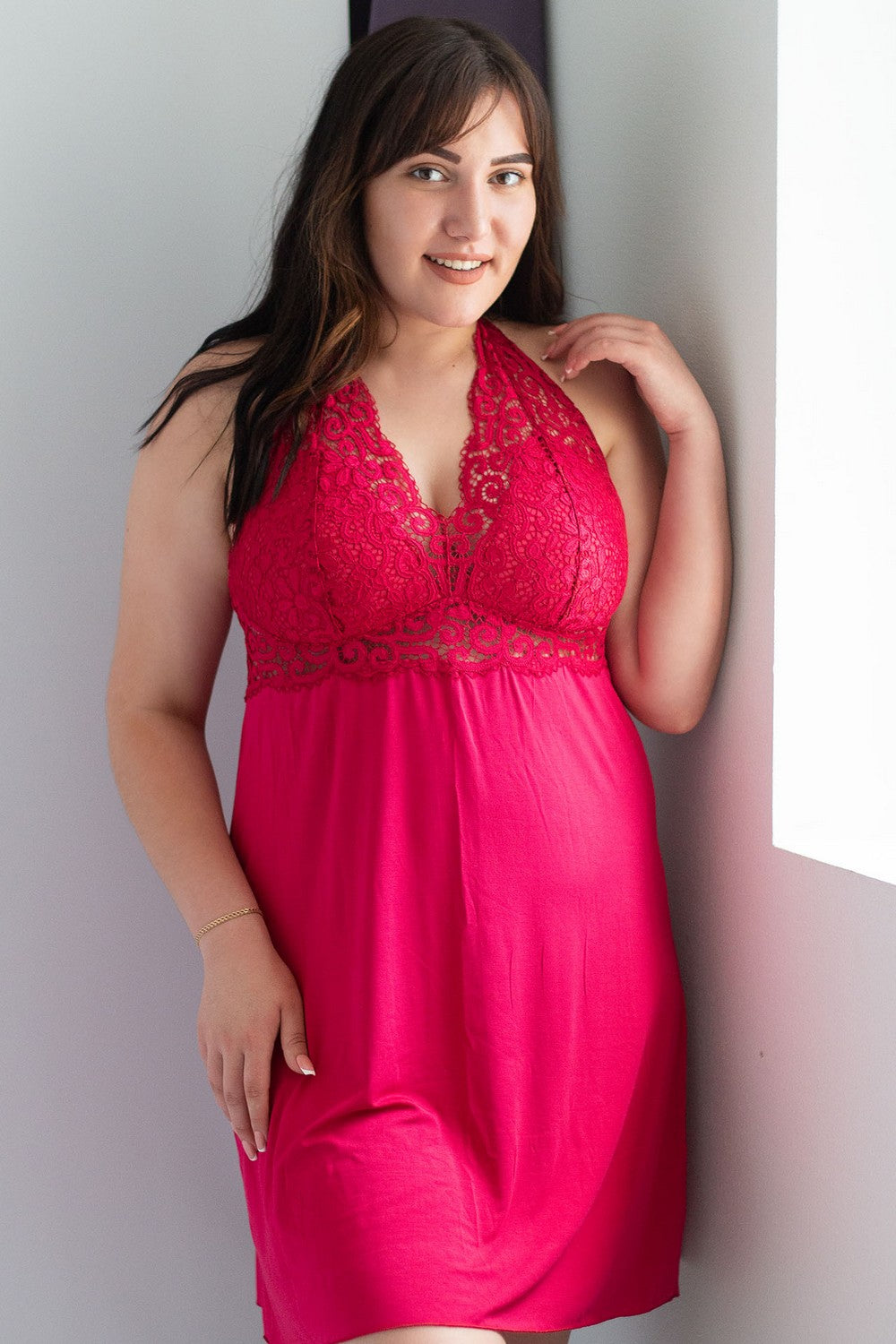 Сорочка з віскози Lavania Home bordo