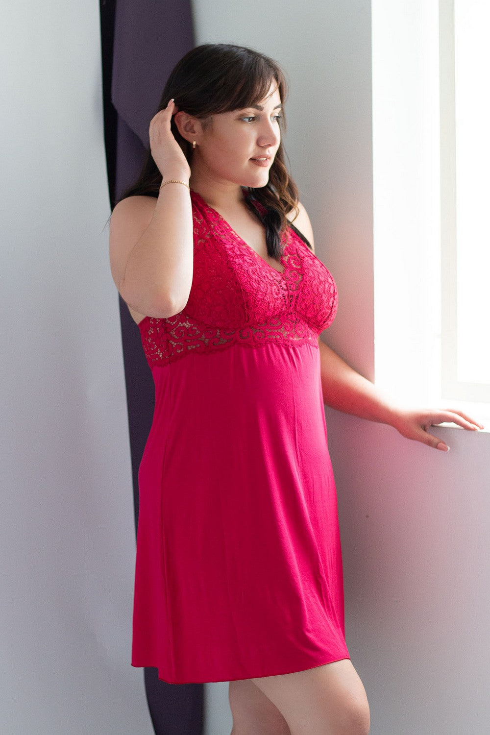 Сорочка з віскози Lavania Home bordo